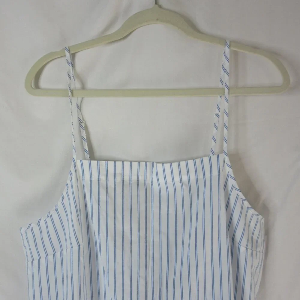 Auden Nightgown Sleep Dress Shortie Striped Cotton Blue White Size Small NWT - Picture 4 of 7